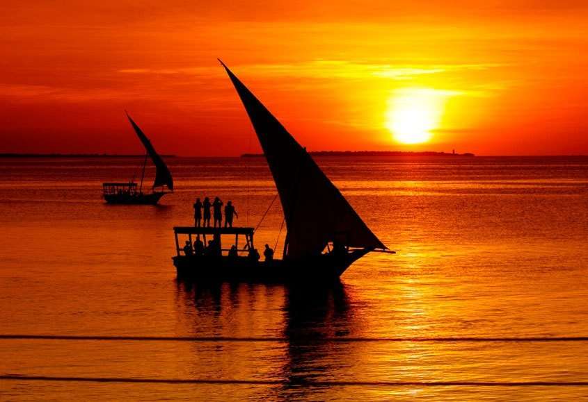 Zanzibar sunset dhow