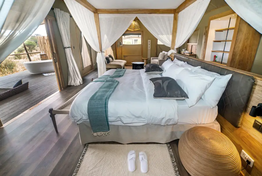 Iterior view of a tended camp in Serengeti national park