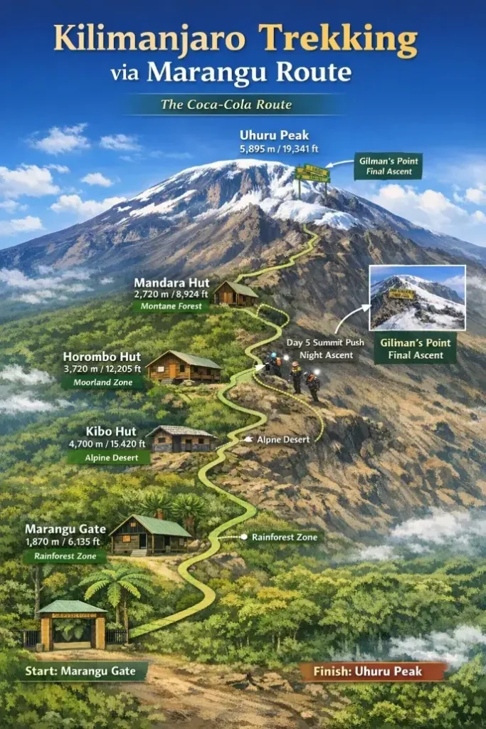Kilimanjaro trekking Marangu route