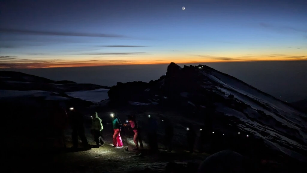 Kilimanjaro summitting during night